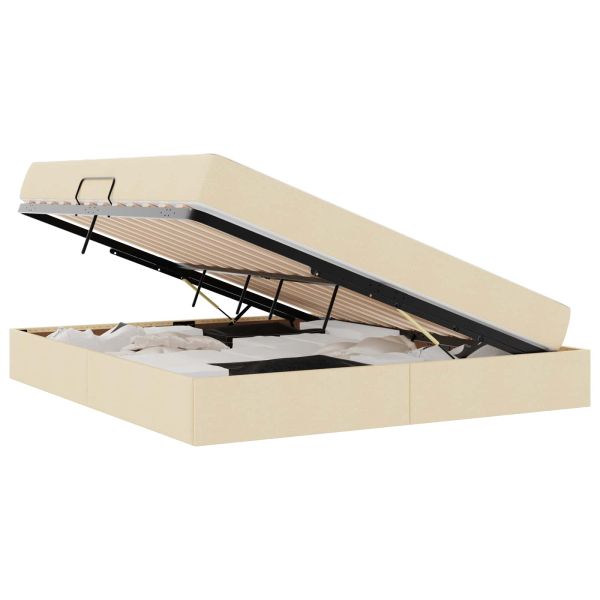 Легло с място за съхранение и матрак с матрак Крем 180 x 200 cm