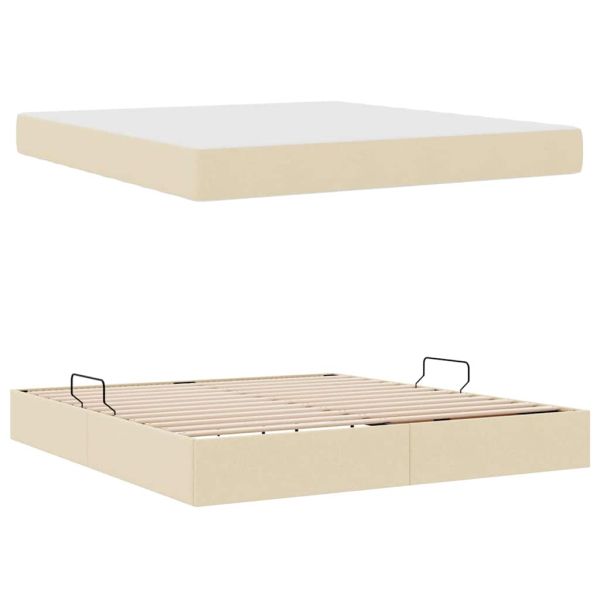 Легло с място за съхранение и матрак с матрак Крем 180 x 200 cm