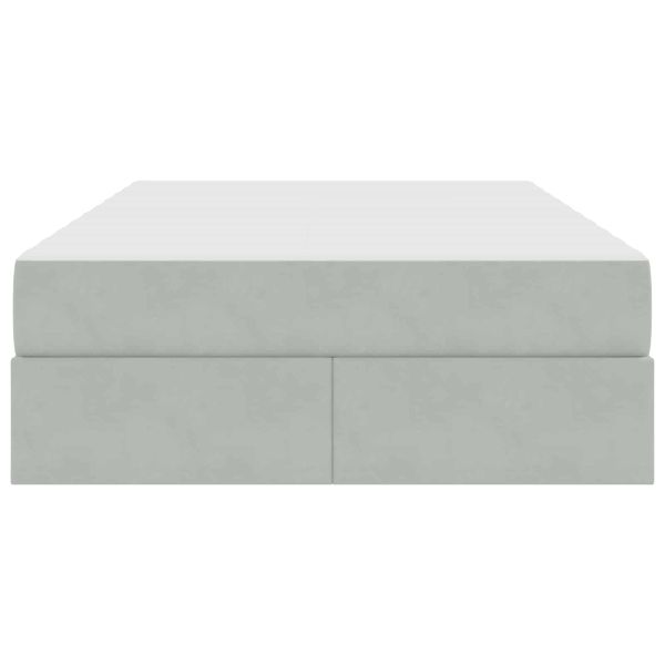 Легло с място за съхранение и матрак Светлосиво 120 x 190 cm