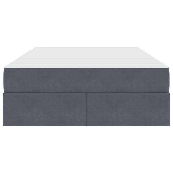 Легло с място за съхранение и матрак Тъмен сив 120 x 190 cm