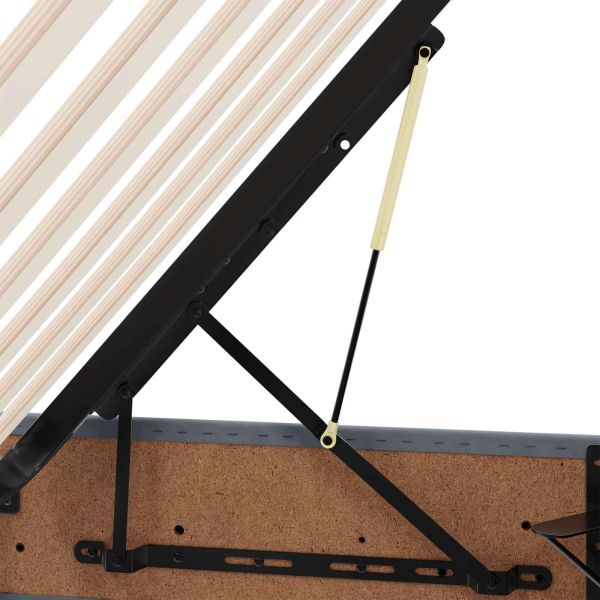 Легло с място за съхранение и матрак Тъмен сив 120 x 190 cm