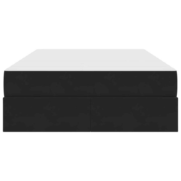 Легло с място за съхранение и матрак Черно 120 x 190 cm Кадифе