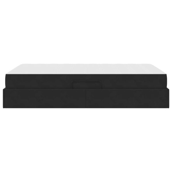 Легло с място за съхранение и матрак Черно 120 x 190 cm Кадифе