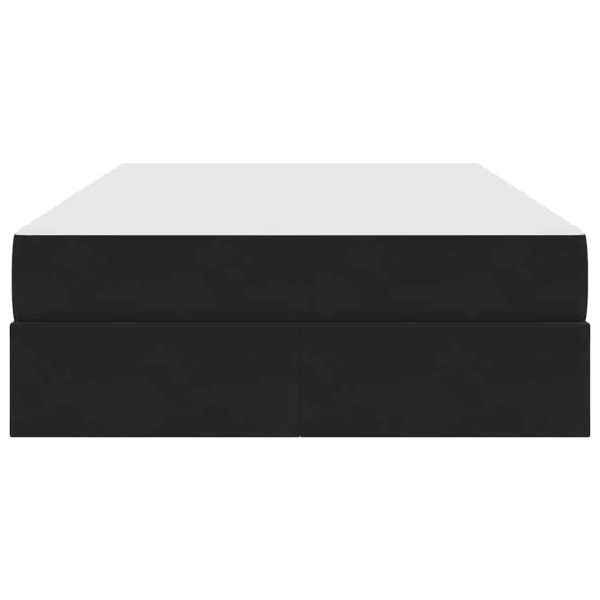 Легло с място за съхранение и матрак Черно 120 x 200 cm Кадифе