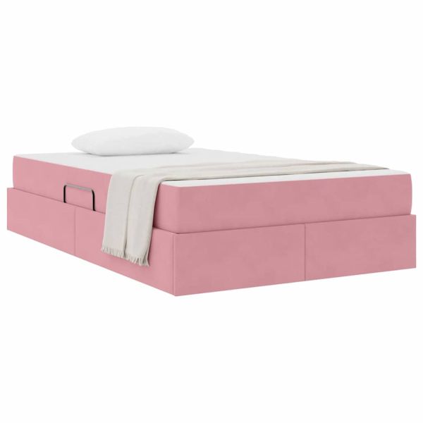 Легло с място за съхранение и матрак Розово 120 x 200 cm Кадифе
