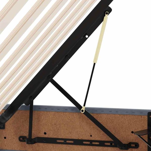 Легло с място за съхранение и матрак Тъмен сив 140 x 190 cm