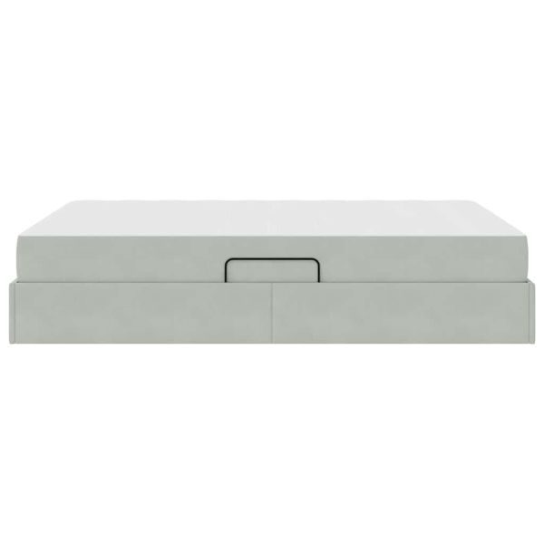 Легло с място за съхранение и матрак Светлосиво 140 x 200 cm