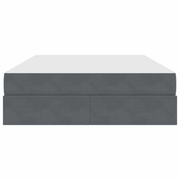 Легло с място за съхранение и матрак Тъмен сив 140 x 200 cm