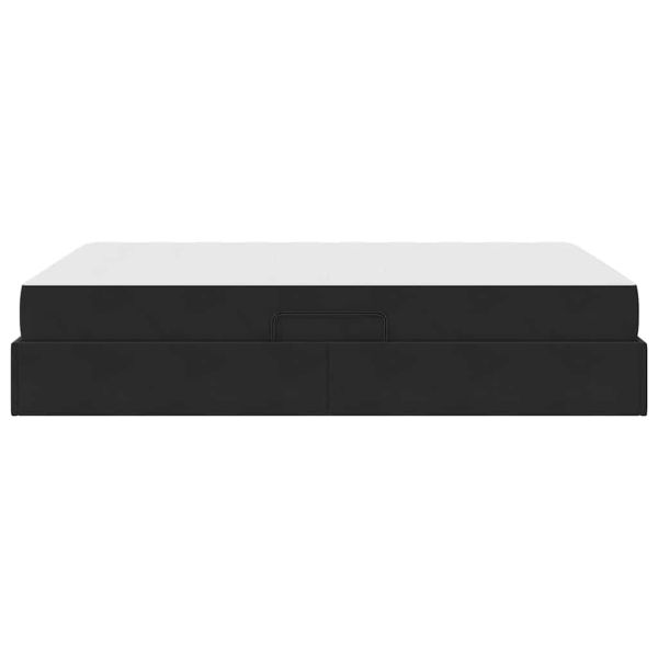 Легло с място за съхранение и матрак Черно 140 x 200 cm Кадифе