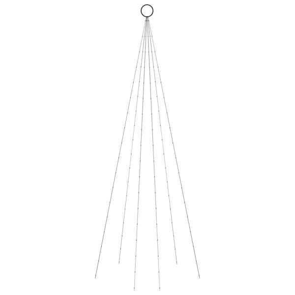 Коледна елха на флагщок, топло бяло, 108 LED, 180 см