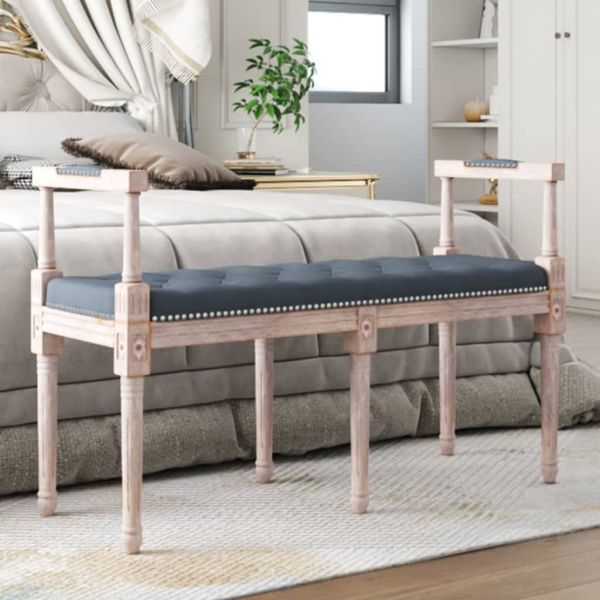 Пейка, тъмносива, 110x40x70 см, кадифе