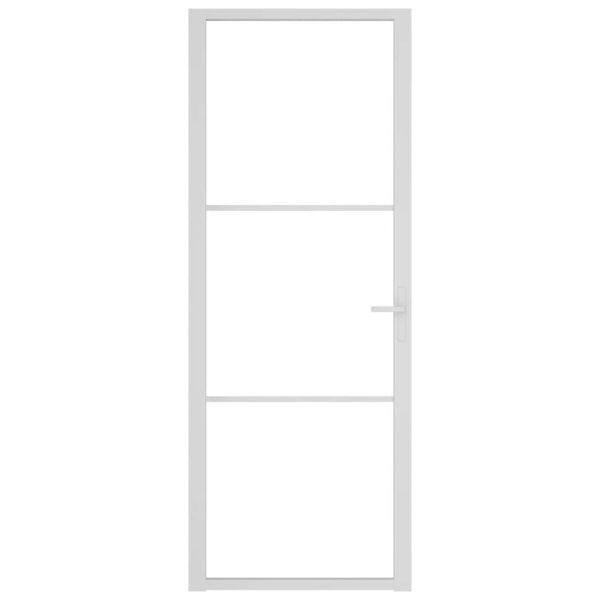 Интериорна врата 76x201,5 см бяла ESG стъкло и алуминий