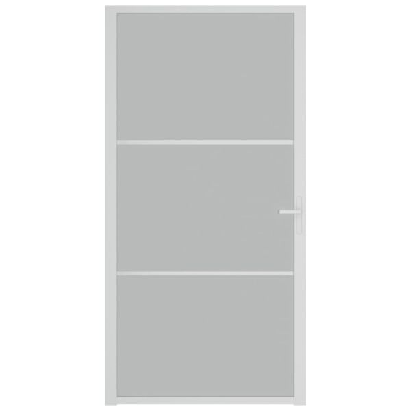 Интериорна врата, 102,5x201,5 см, бял мат, стъкло и алуминий