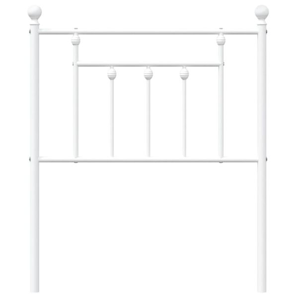 Метална резервна табла за легло, бяла, 75 см