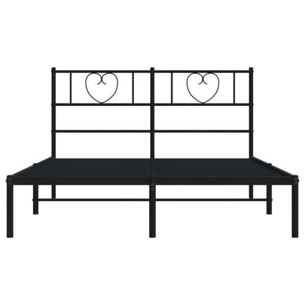 Метална рамка за легло с горна табла, бяла, 120x200 см