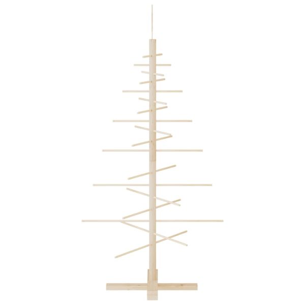 Дървена коледна елха за декорация 125 см масивно чамово дърво