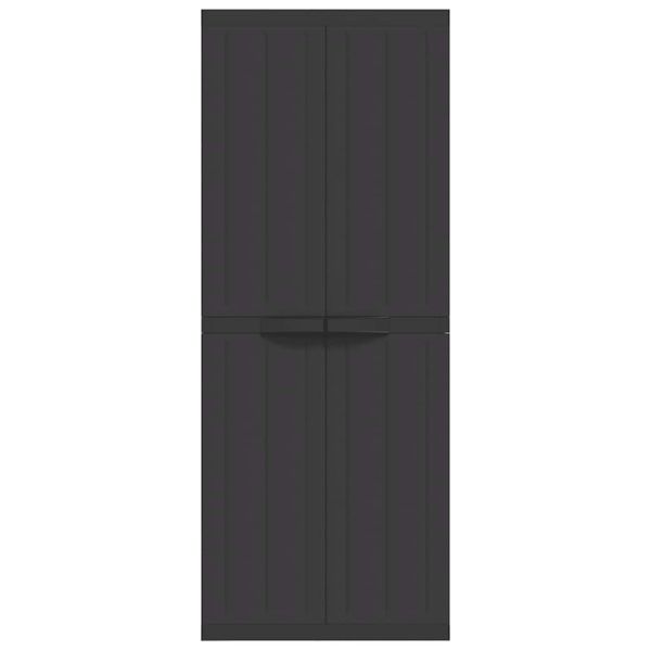 Външен шкаф за съхранение, черен, 65x37x165 см, PP