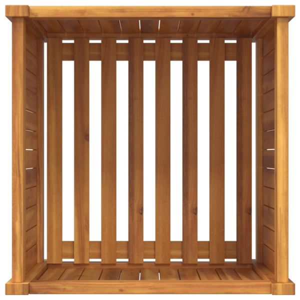 Градинска кашпа с вложка 50x50x50 см масивна акация