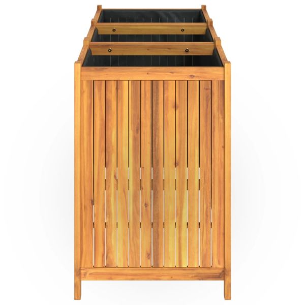 Градинска кашпа с вложка 150x50x75 см масивна акация