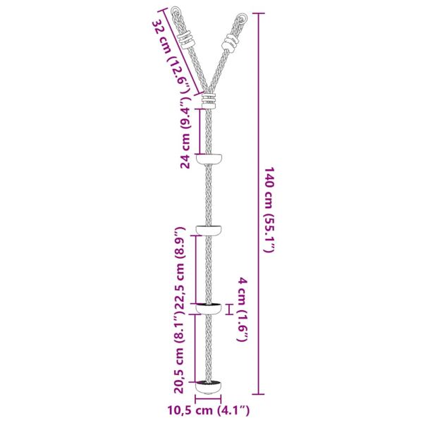 Въжена дискова люлка за деца с 4 стъпала, многоцветна