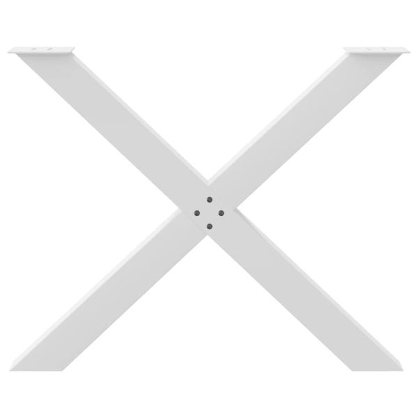 Крака за трапезна маса, X-образни, 3 бр., бели, 90 x (72-73) см, стомана