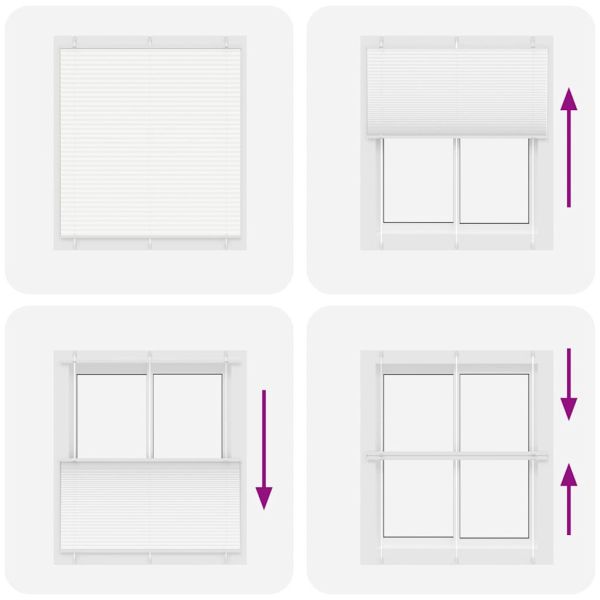 Плисирана щора Бяла 120x150 cm Ширина на плата 119,4 cm