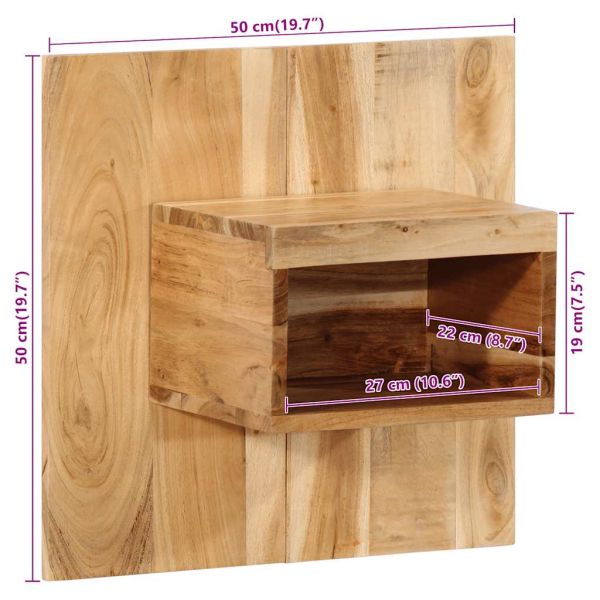 Нощно шкафче, 50x27x50 см, акация масив