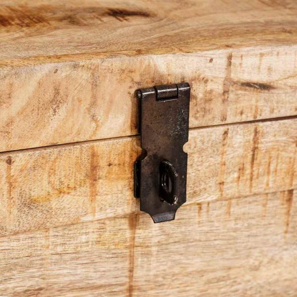 Кутия за съхранение със съхранение Кафяво Солидно мангово дърво