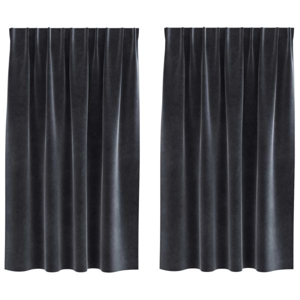 Затъмняващи завеси 2 pcs Тъмен сив 140 x 140 cm Кадифе