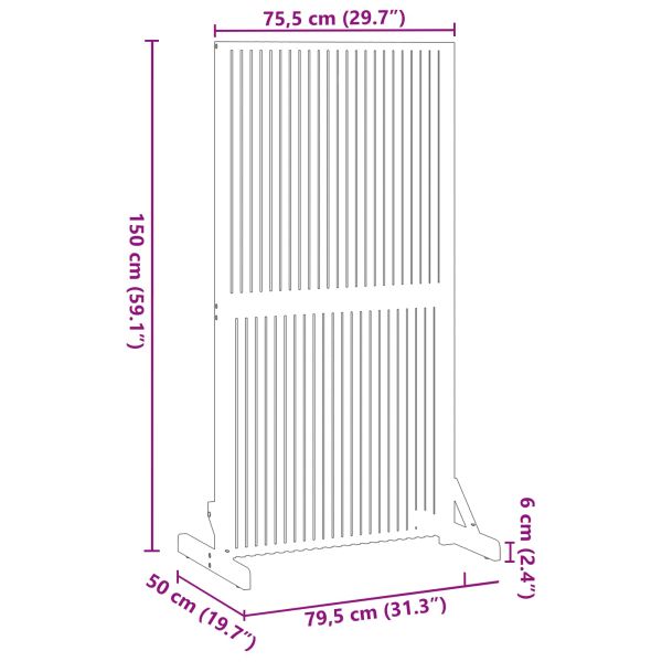 Екран за уединение Кафяво 79.5 x 50 x 150 см