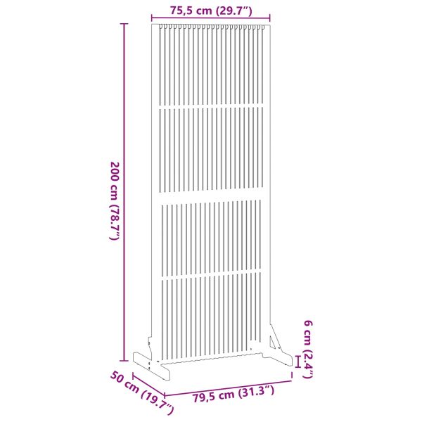 Екран за уединение Кафяво 79.5 x 50 x 200 см