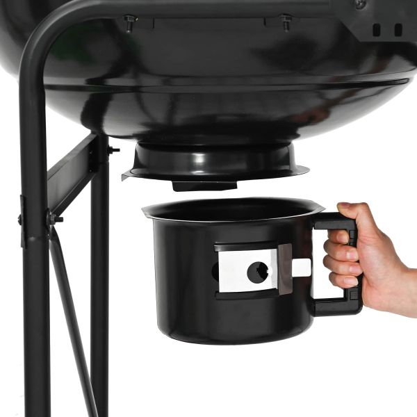 Грил за открито с колело Черно 91 x 71 x 107 см Метал