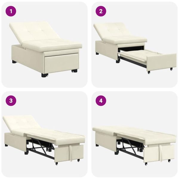 Диван легло Крем 194 x 67 x 82 см Кадифе