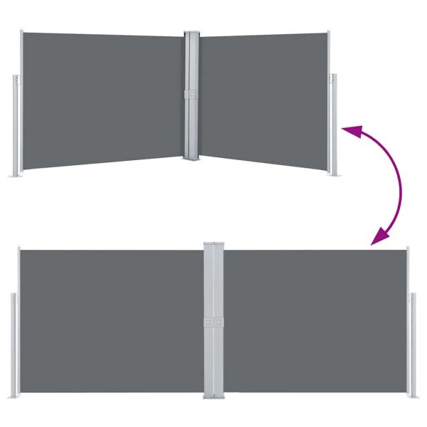 Прибираща се странична тента, антрацит, 140x1000 см
