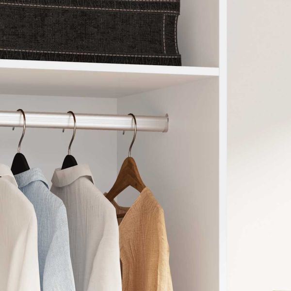 Гардероб, бял, 50x50x200 см, инженерно дърво