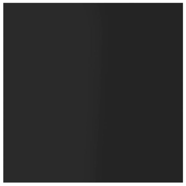 Рафтове, 8 бр, черен гланц, 40x40x1,5 см, инженерно дърво