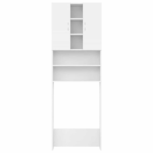 Шкаф за пералня, бял, 64x25,5x190 см