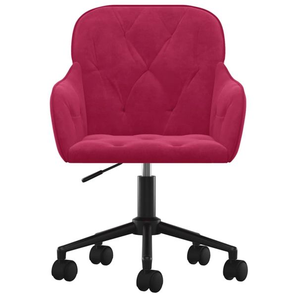 Въртящи трапезни столове, 2 бр, виненочервени, кадифе