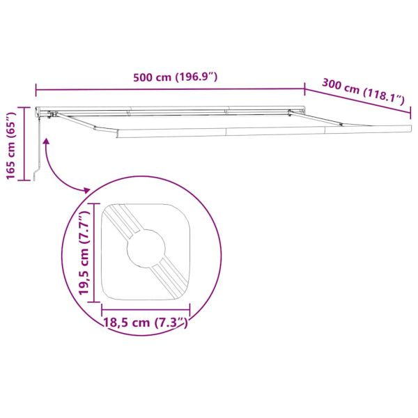 Прибираща се тента антрацит и бял 5x3 м плат и алуминий