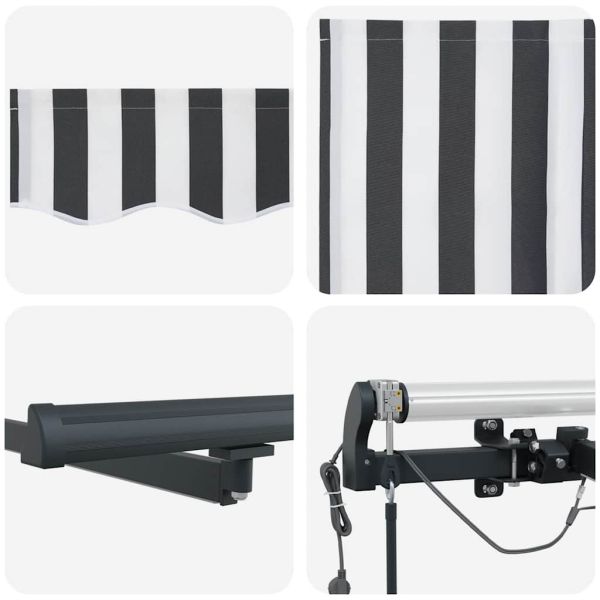 Автоматично прибираща се тента с LED антрацит и бял 600x300 см