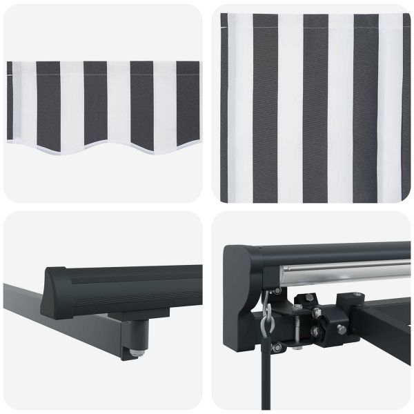 Сгъваем навес Антрацит и бяло 500 × 300 cm Полиестер и метал