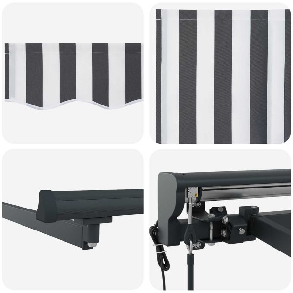 Сгъваем навес Антрацит и бяло 500 × 300 cm Полиестер и метал