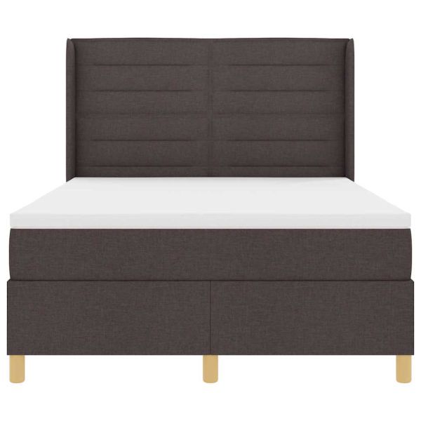 Легло с пружинирана основа Кафяво 140 x 190 cm текстил