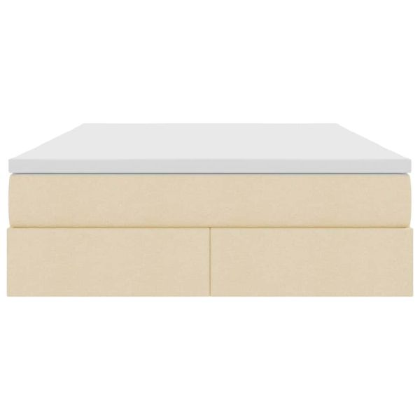 Легло с място за съхранение и матрак с матрак Крем 140 x 190 cm