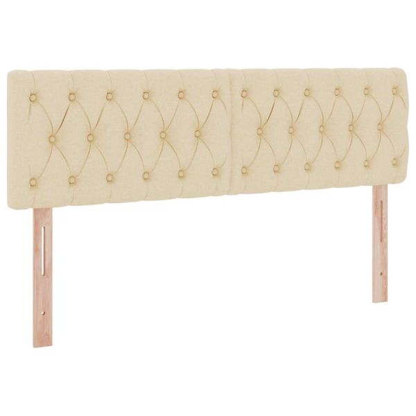 Легло с място за съхранение и LED Кремав 140 x 190 cm текстил