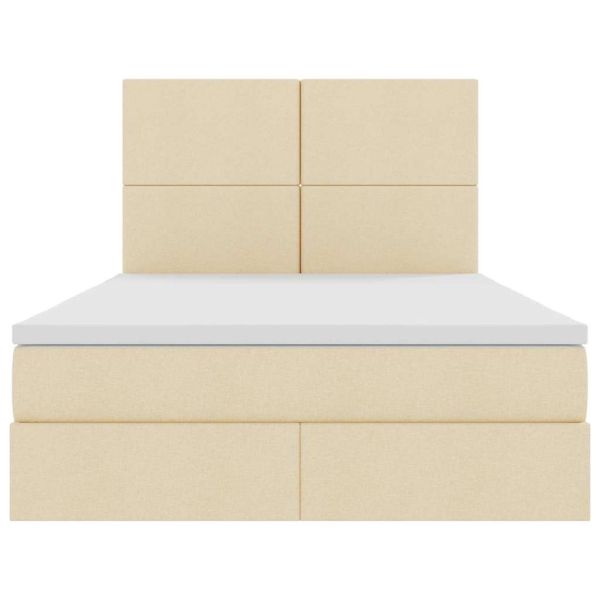 Легло с място за съхранение и матрак Кремав 140 x 190 cm