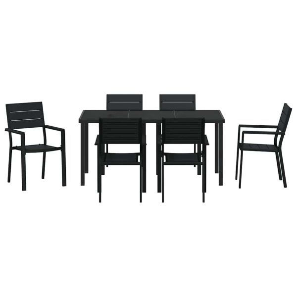 Комплект за хранене в градината 7 pcs Черно