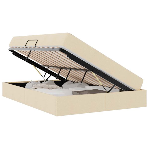 Легло с място за съхранение и матрак с матрак Крем 140 x 190 cm