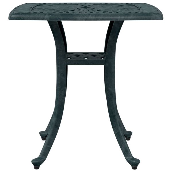 Градинска маса, зелена, 53x53x53 см, лят алуминий