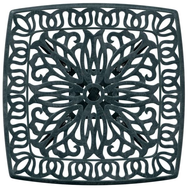 Градинска маса, зелена, 53x53x53 см, лят алуминий